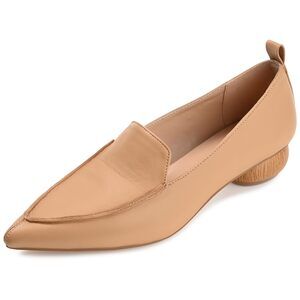 Journee Womens Maggs Wide Width Loafer Pointed Toe Slip On Flats 7.5